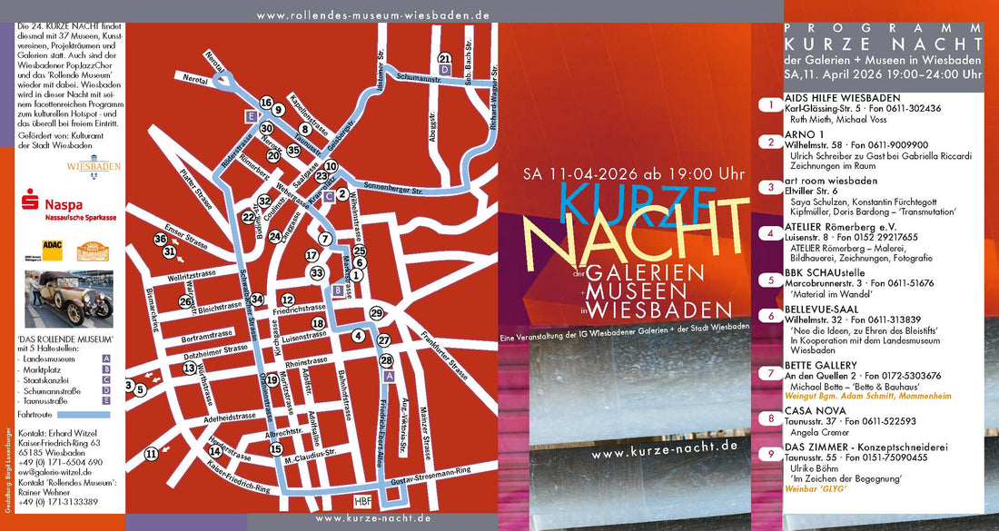 Kurze Nacht der Galerien und Museen Wiesbaden 2026 / Nr. 14 im Stadtplan